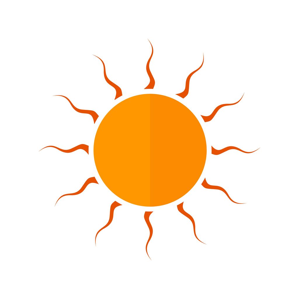 Sun II Flat Multicolor Icon - IconBunny