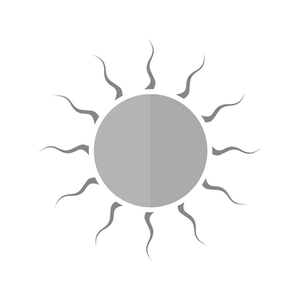 Sun II Greyscale Icon - IconBunny