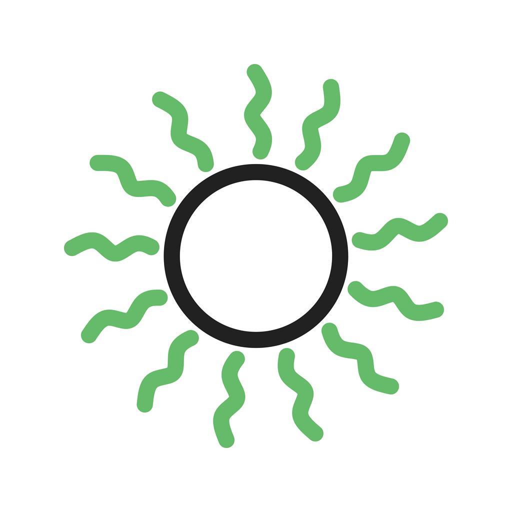 Sun II Line Green Black Icon - IconBunny