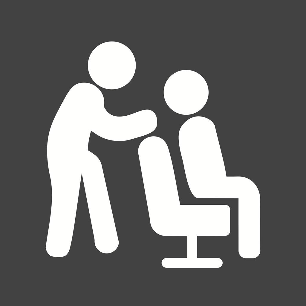 Barber Glyph Inverted Icon