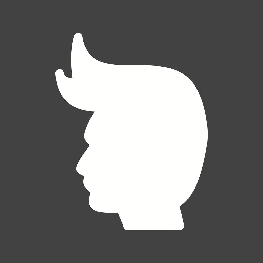 Hairstyle I Glyph Inverted Icon