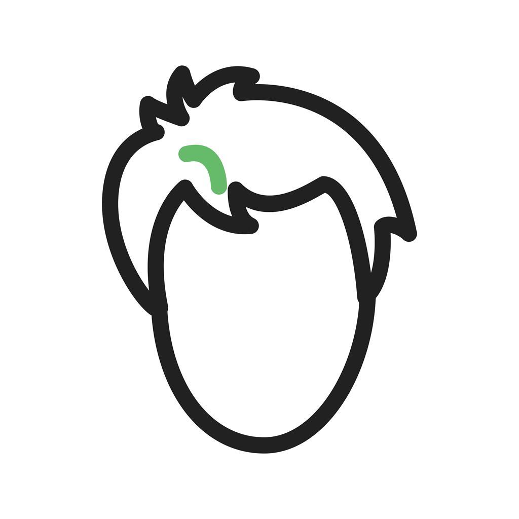 Hairstyle II Line Green Black Icon