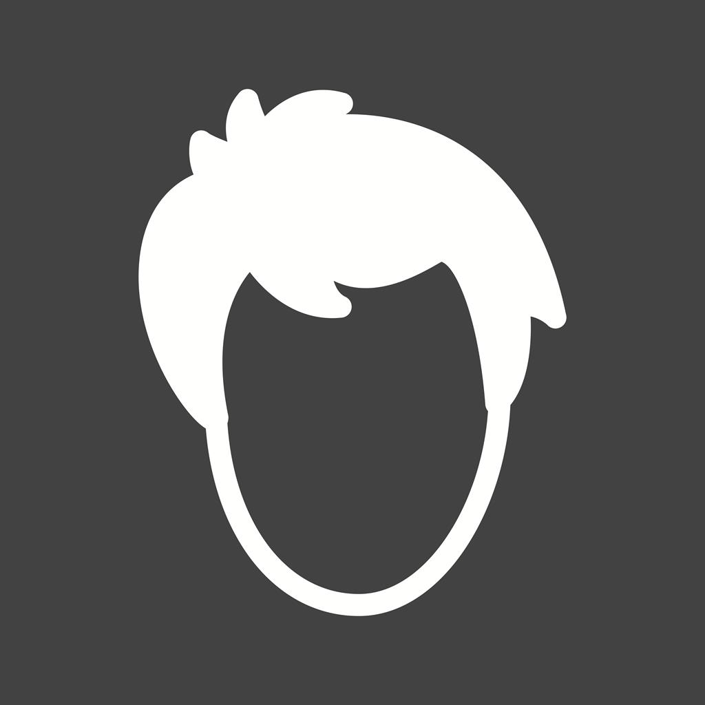 Hairstyle II Glyph Inverted Icon