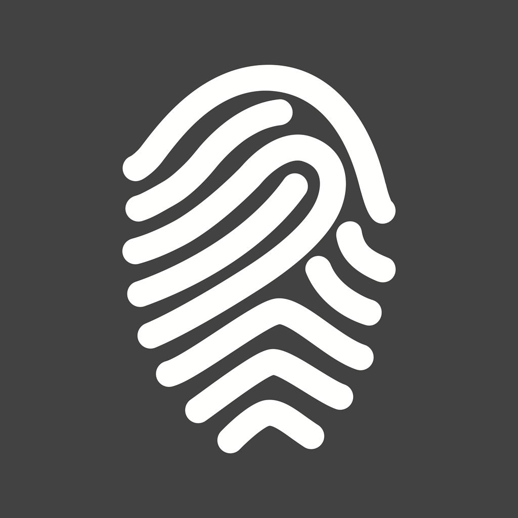 Fingerprint Glyph Inverted Icon