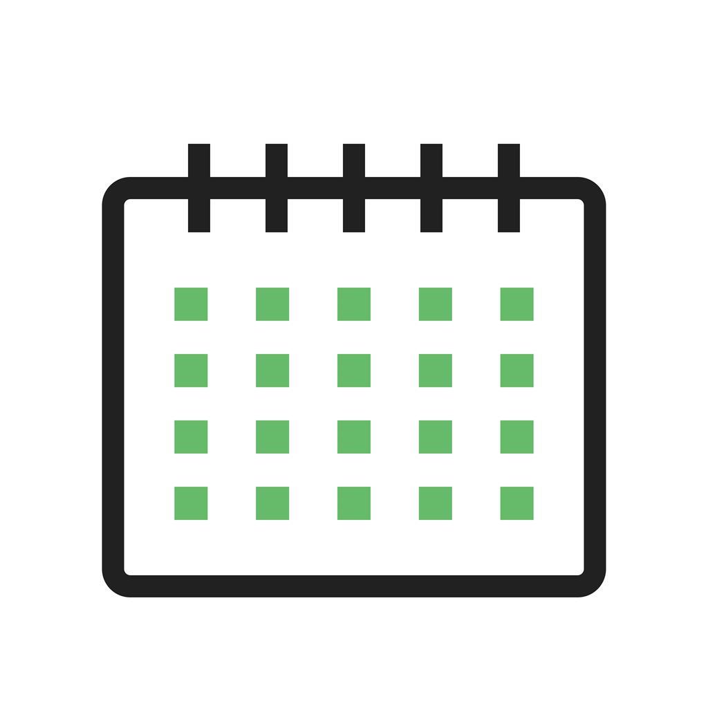 Calendar Line Green Black Icon