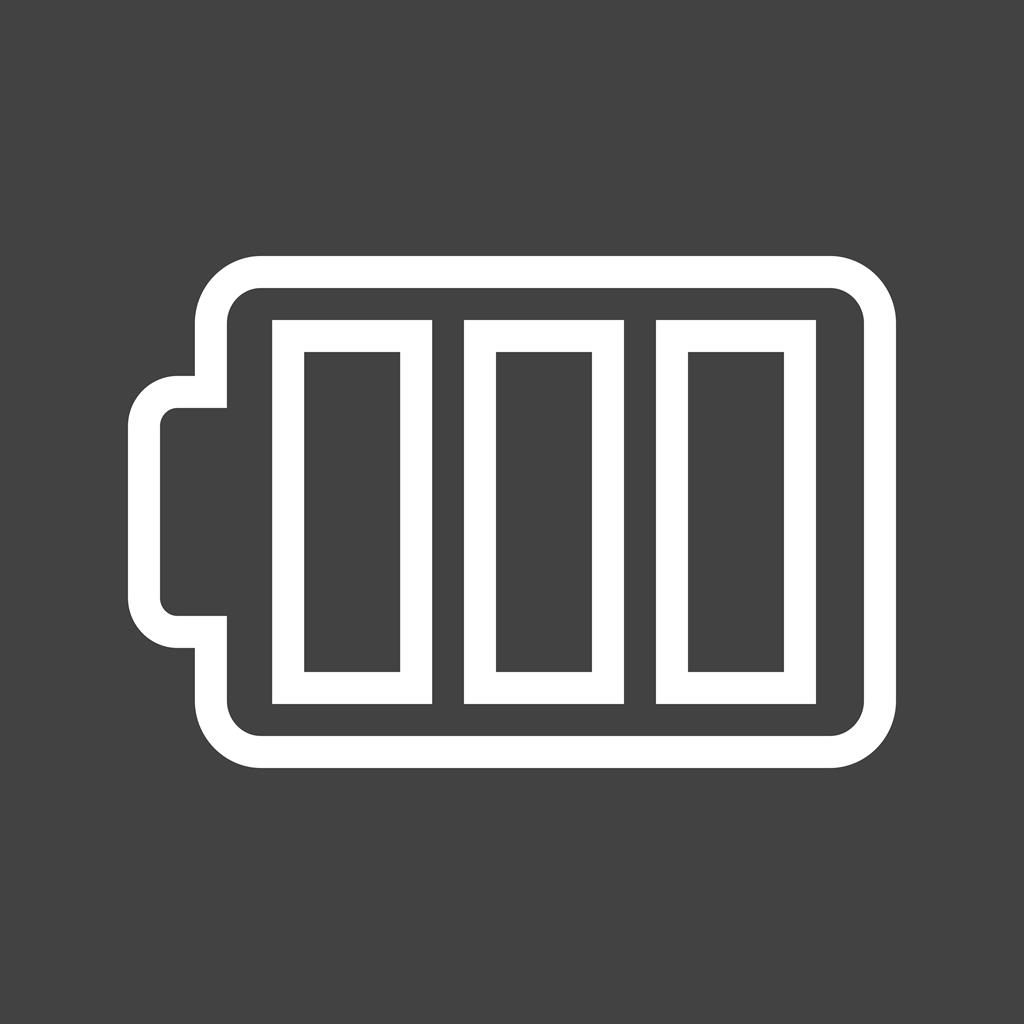 Battery II Line Inverted Icon - IconBunny