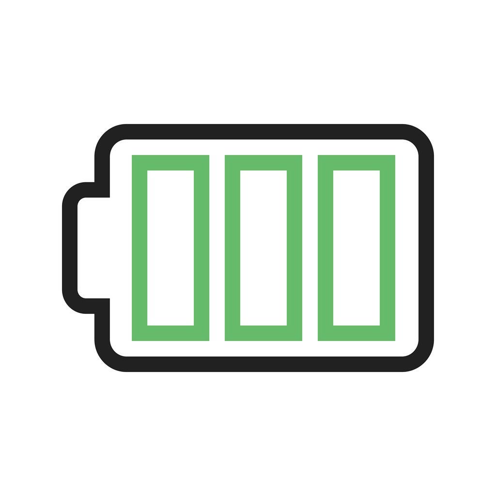 Battery II Line Green Black Icon - IconBunny