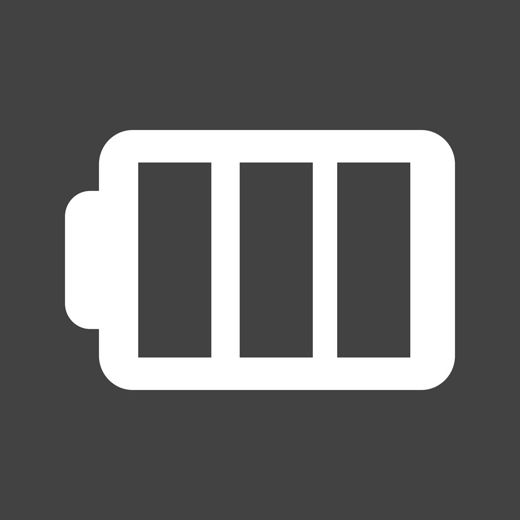 Battery II Glyph Inverted Icon - IconBunny