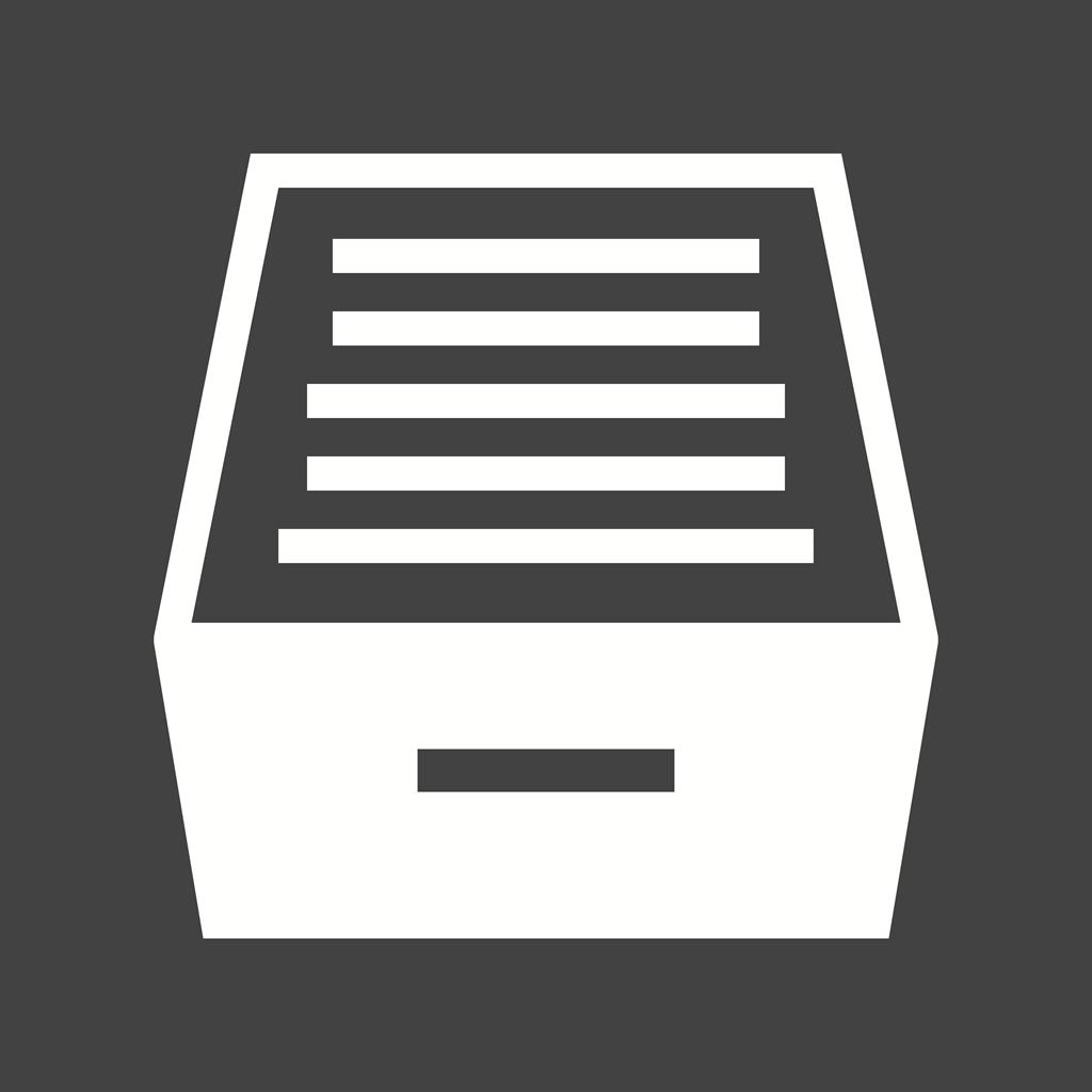 Files Drawer Glyph Inverted Icon