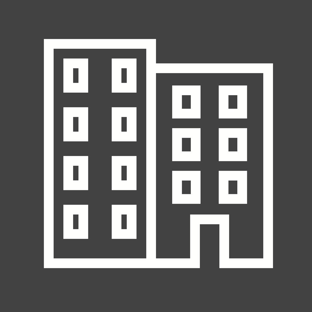 Office Building Line Inverted Icon