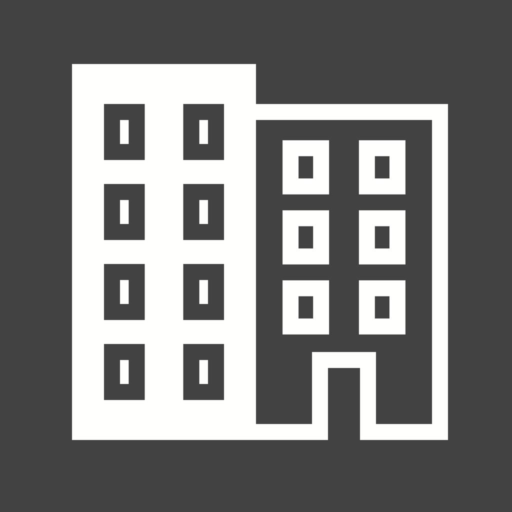Office Building Glyph Inverted Icon