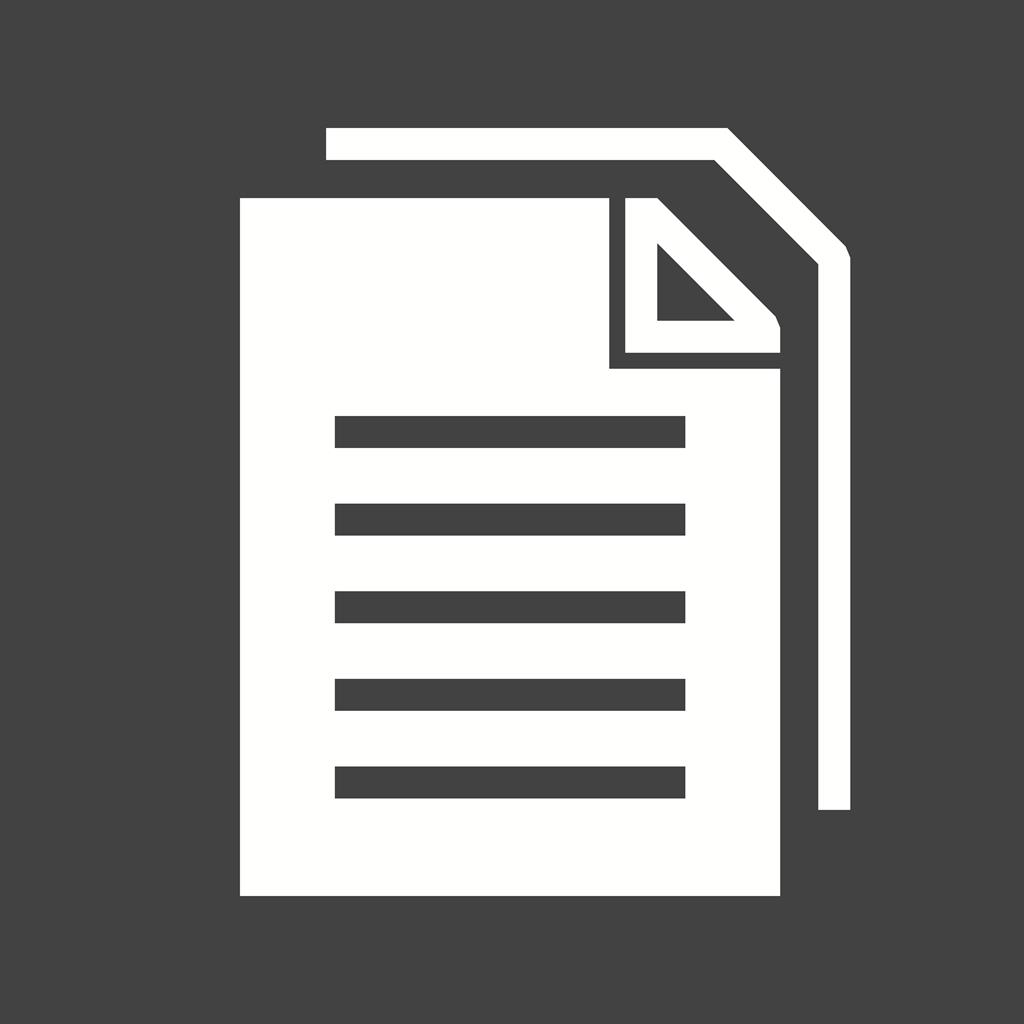 Documents Glyph Inverted Icon
