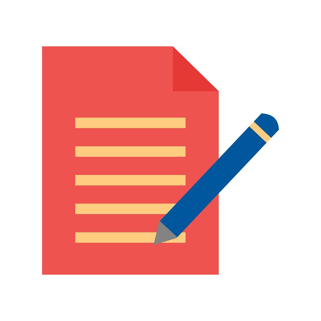 Notepad and Pencil Flat Multicolor Icon
