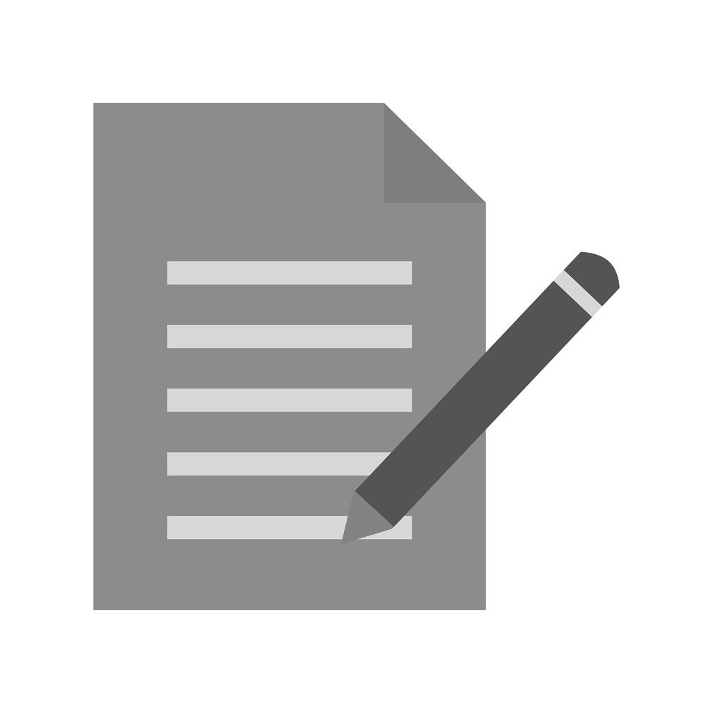 Notepad and Pencil Greyscale Icon