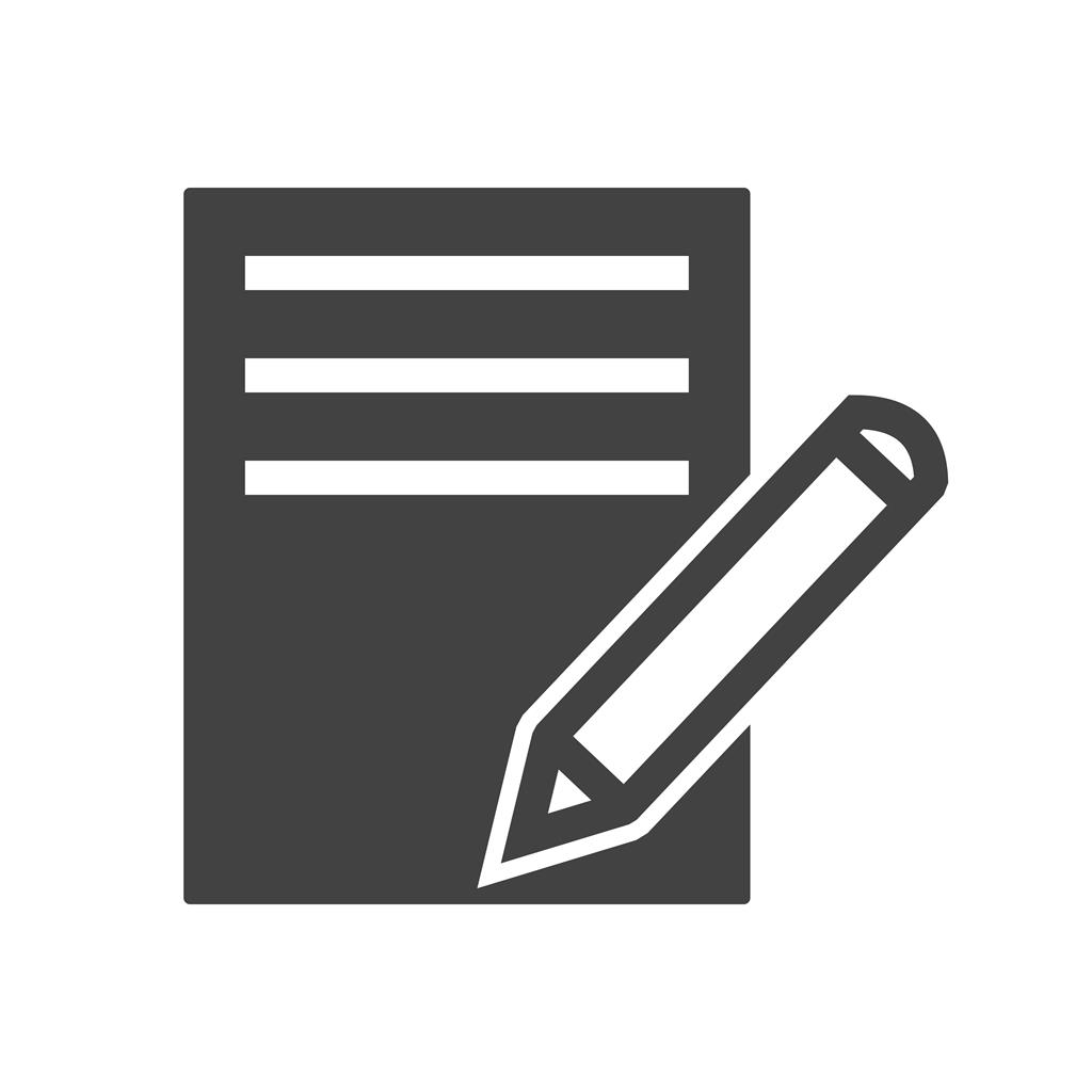 Notepad and Pencil Glyph Icon
