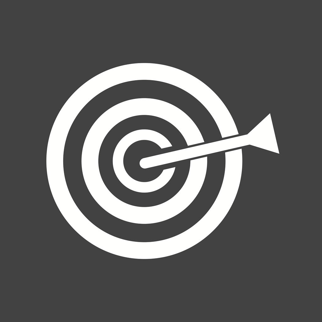 Dartboard Glyph Inverted Icon