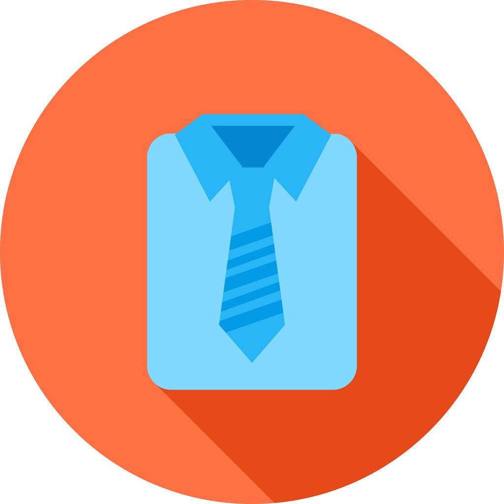Shirt and Tie Flat Shadowed Icon