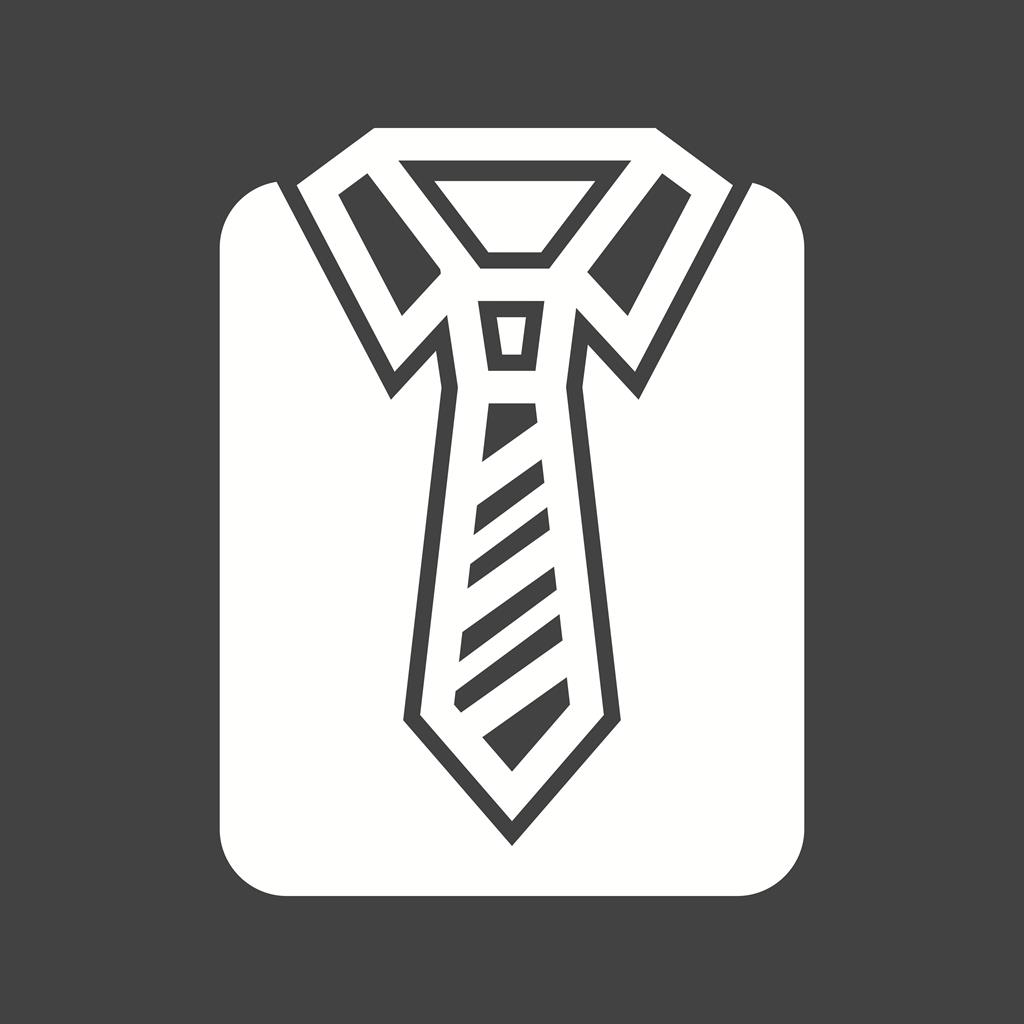 Shirt and Tie Glyph Inverted Icon