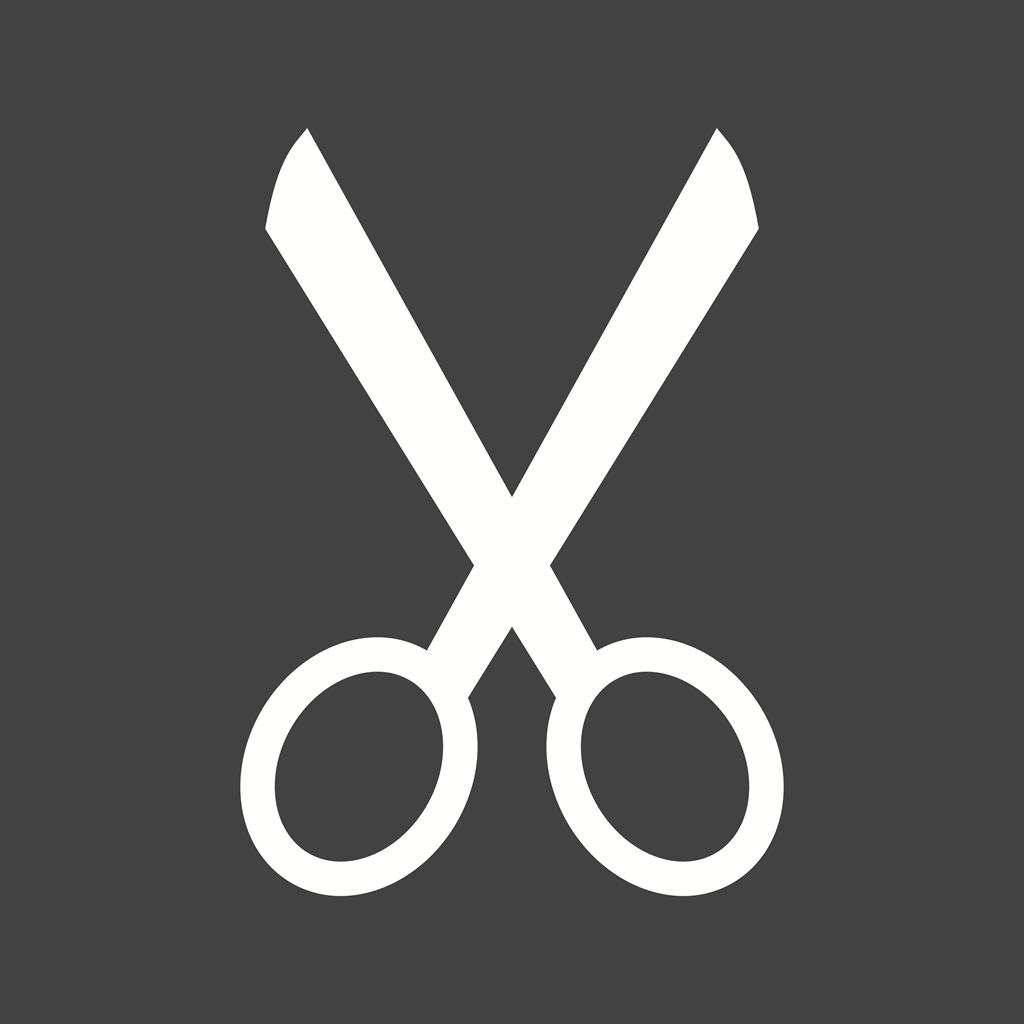 Scissors Glyph Inverted Icon