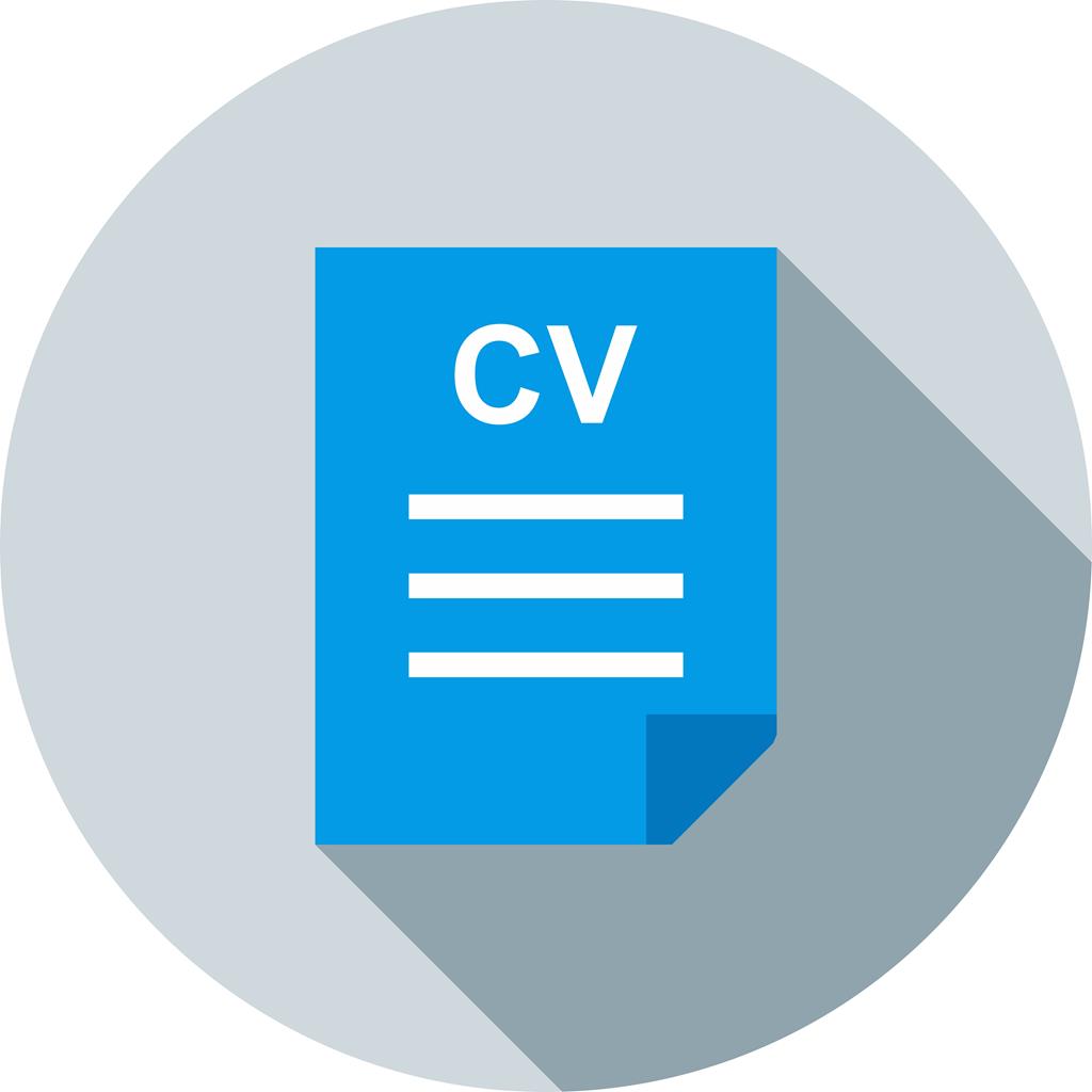 CV File Flat Shadowed Icon