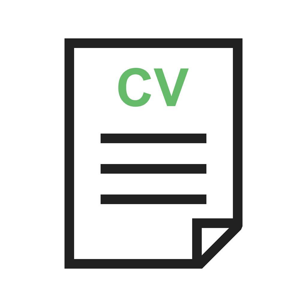 CV File Line Green Black Icon