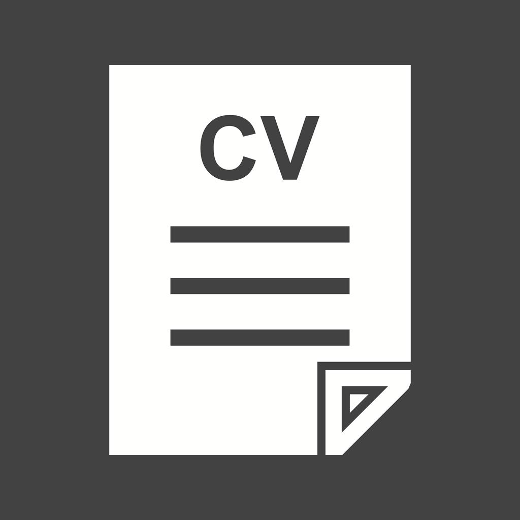 CV File Glyph Inverted Icon