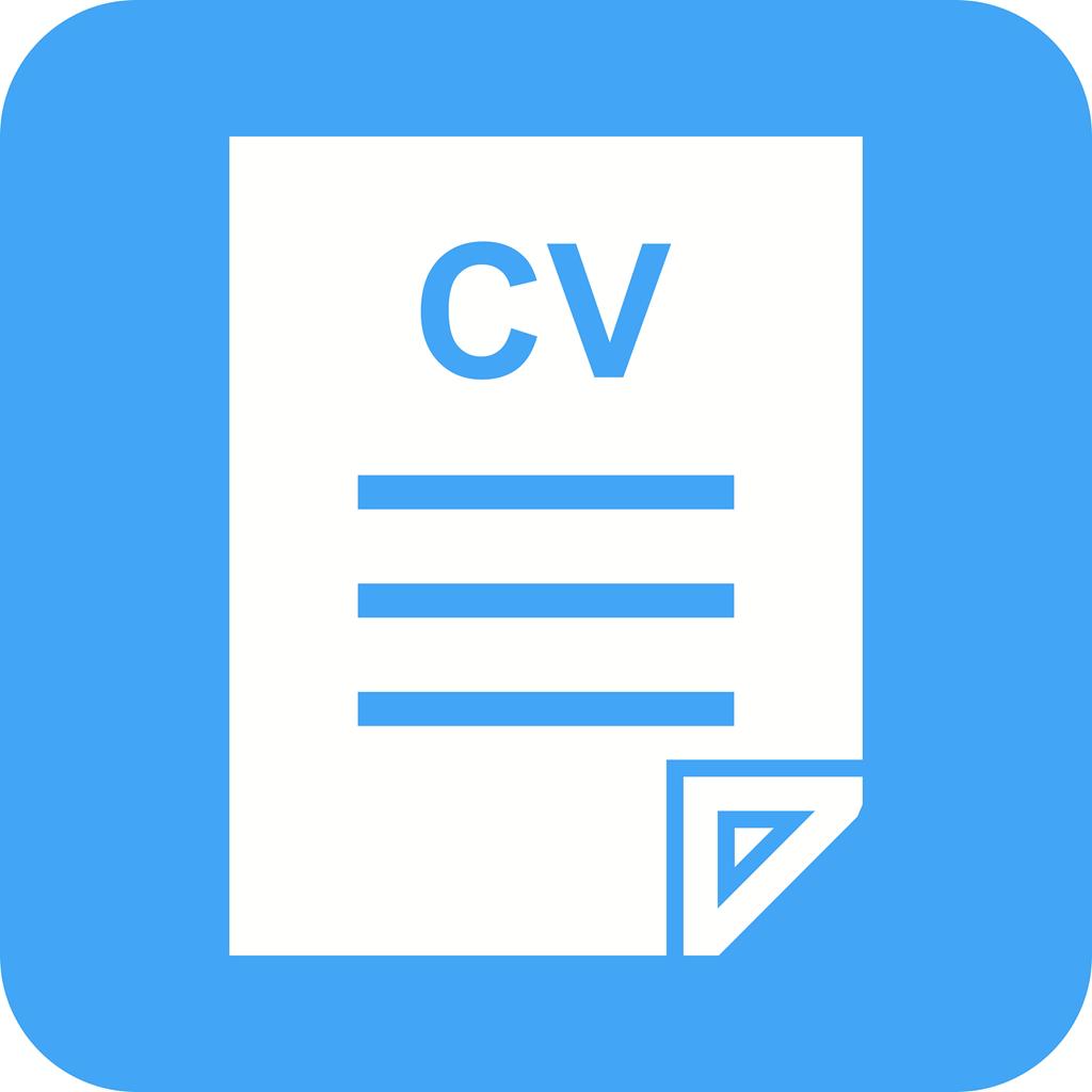 CV File Flat Round Corner Icon