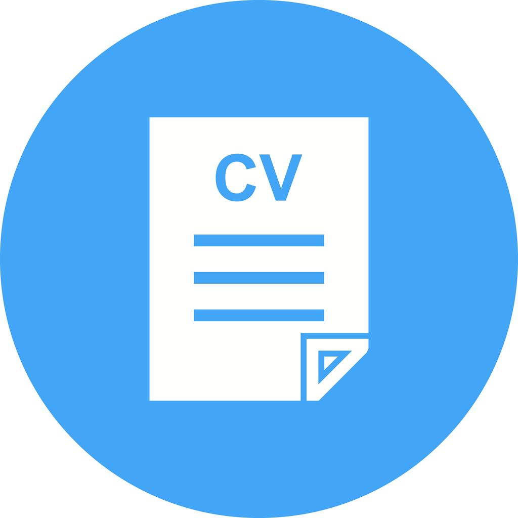 CV File Flat Round Icon