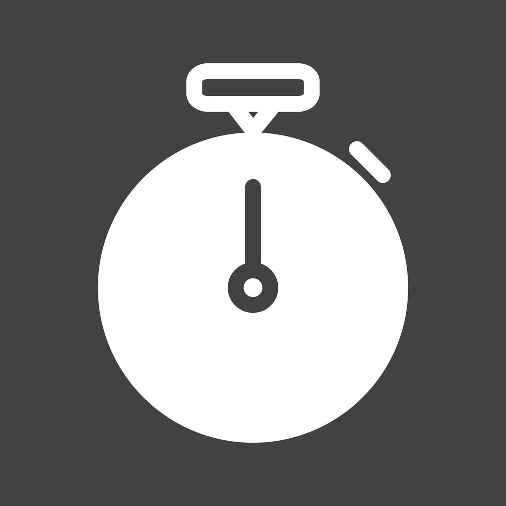 Stopwatch Glyph Inverted Icon