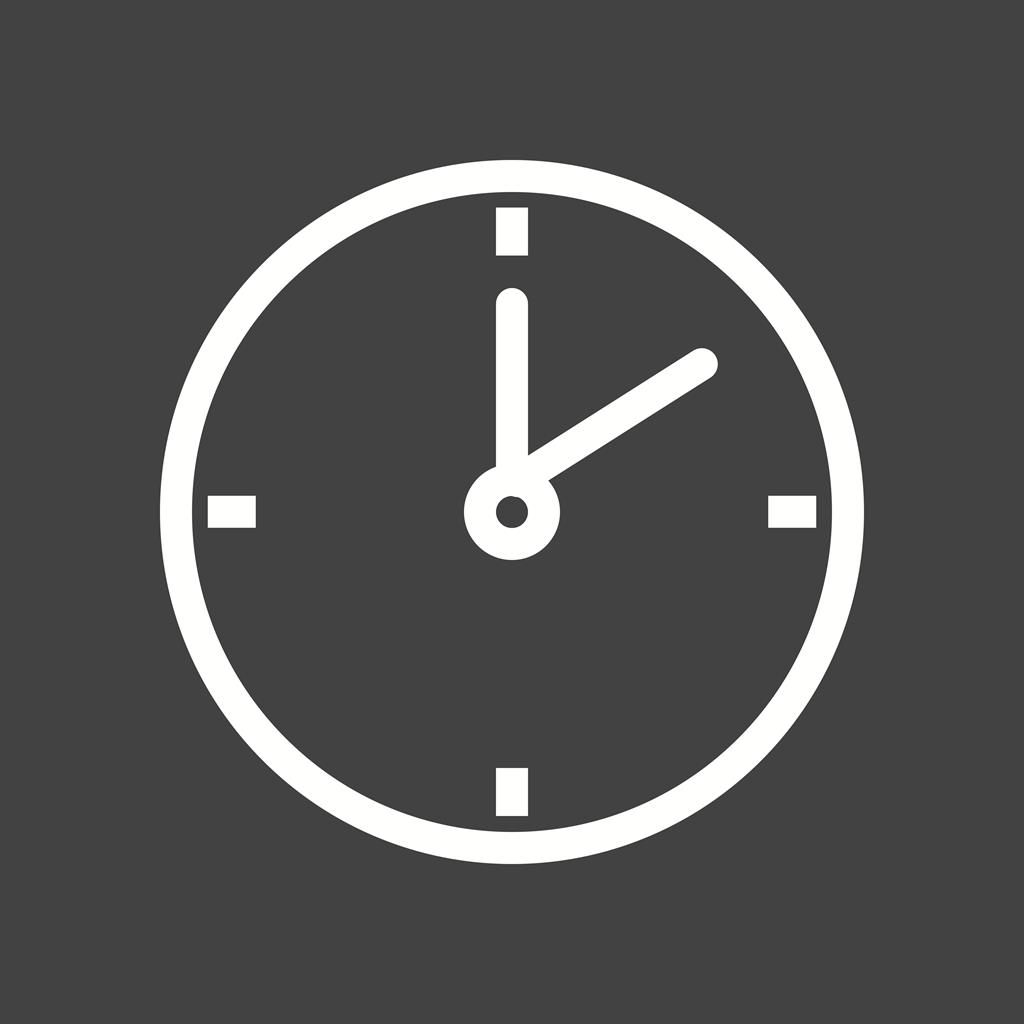 Clock Line Inverted Icon