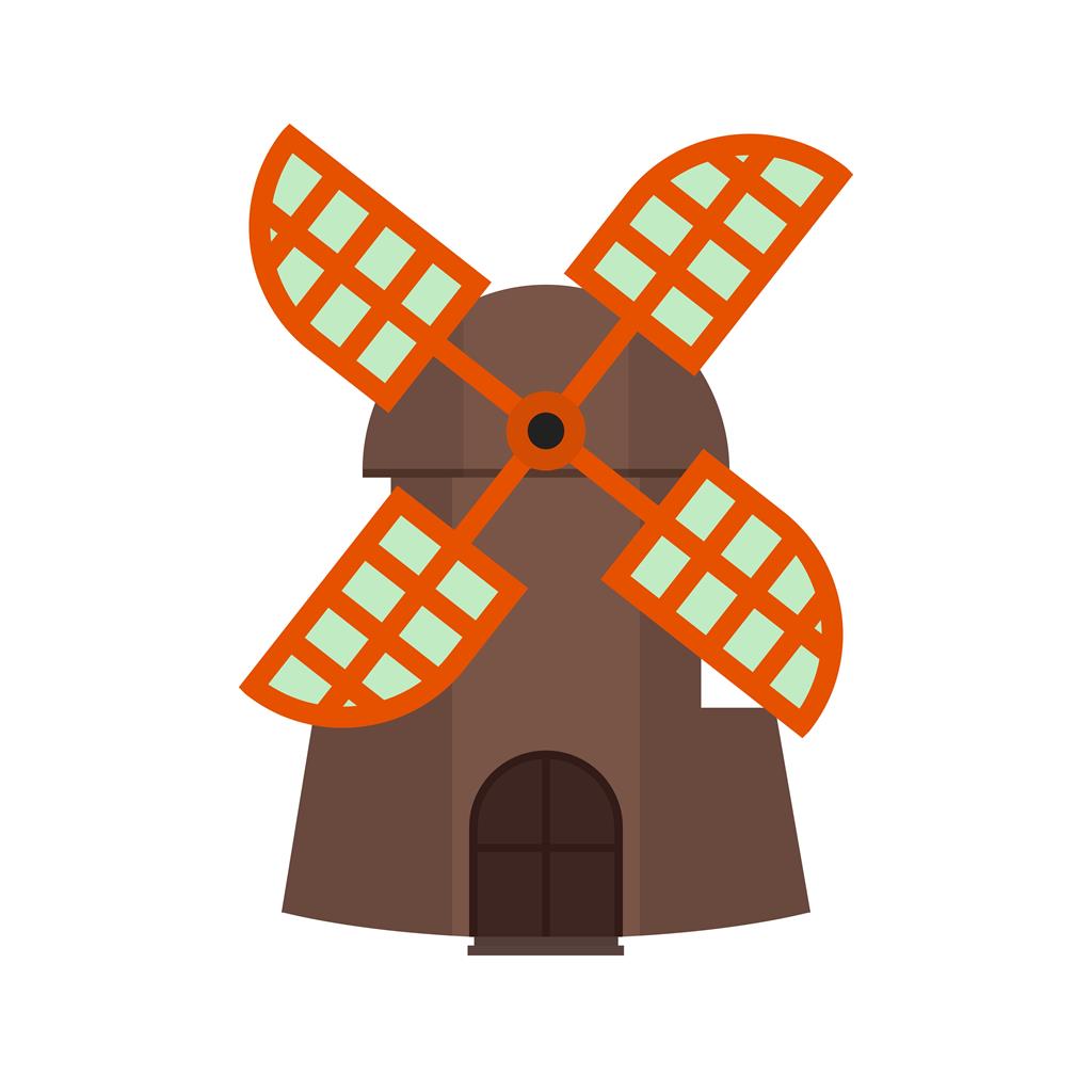 Windmill II Flat Multicolor Icon - IconBunny