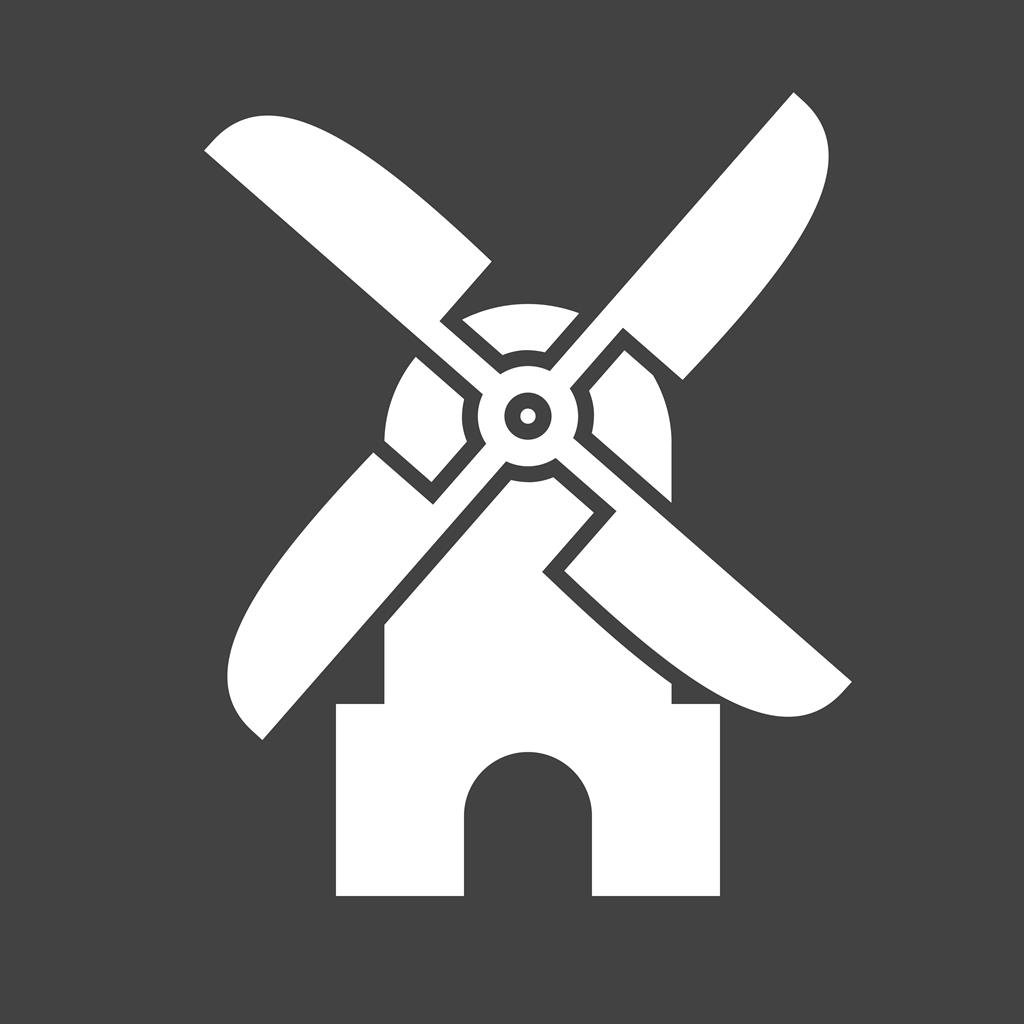 Windmill II Glyph Inverted Icon - IconBunny