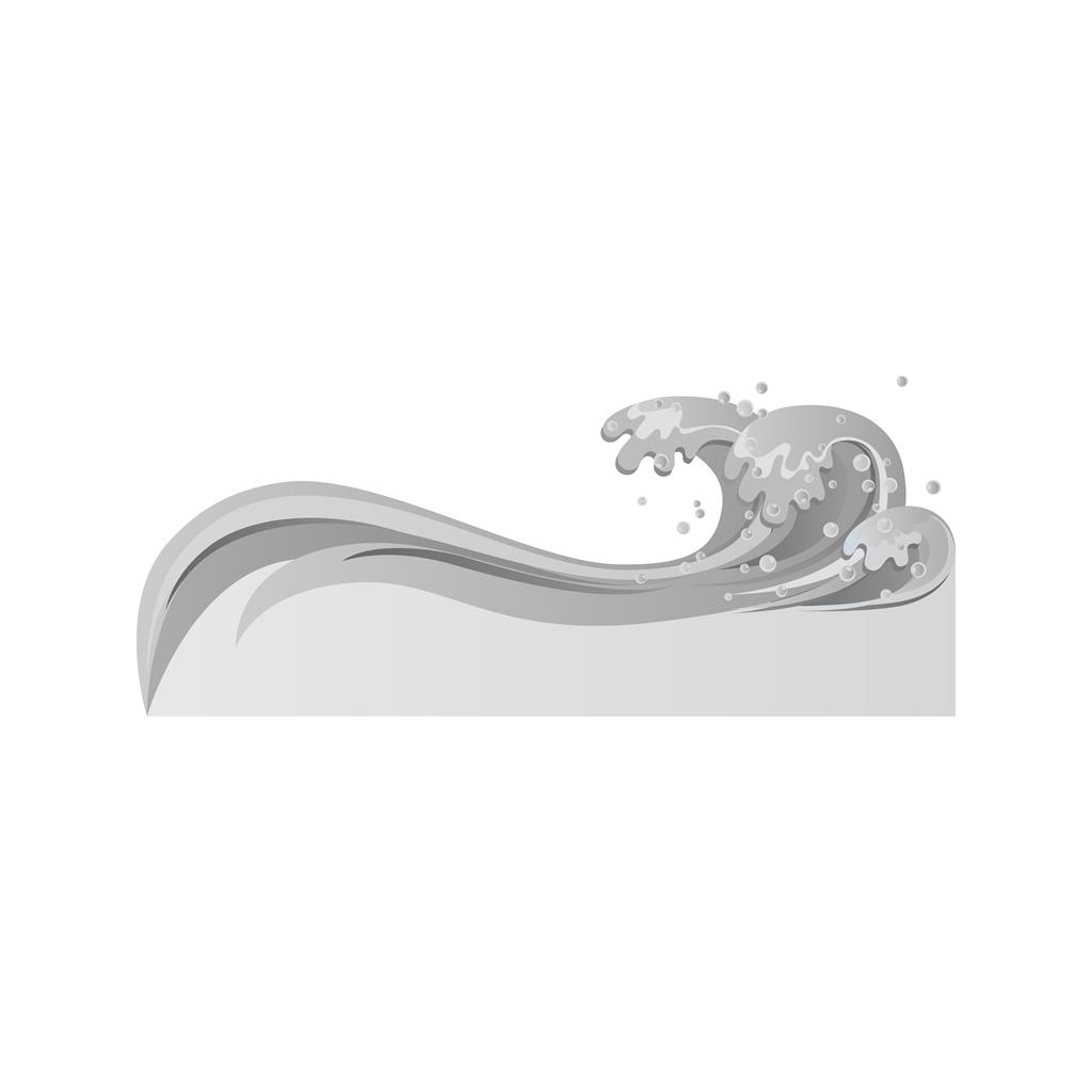 Water II Greyscale Icon - IconBunny