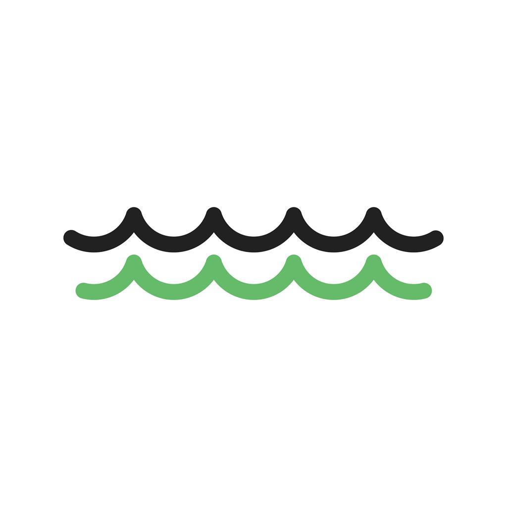 Water II Line Green Black Icon - IconBunny