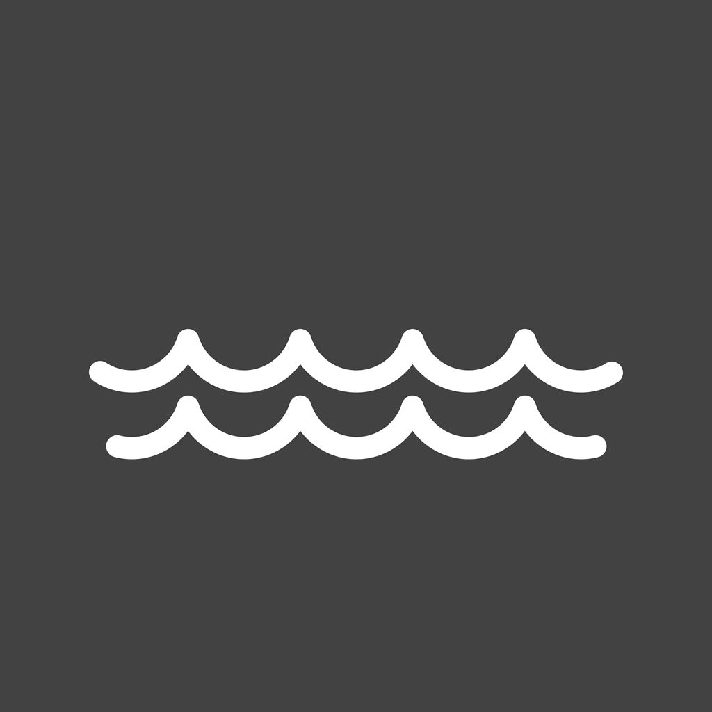 Water II Glyph Inverted Icon - IconBunny
