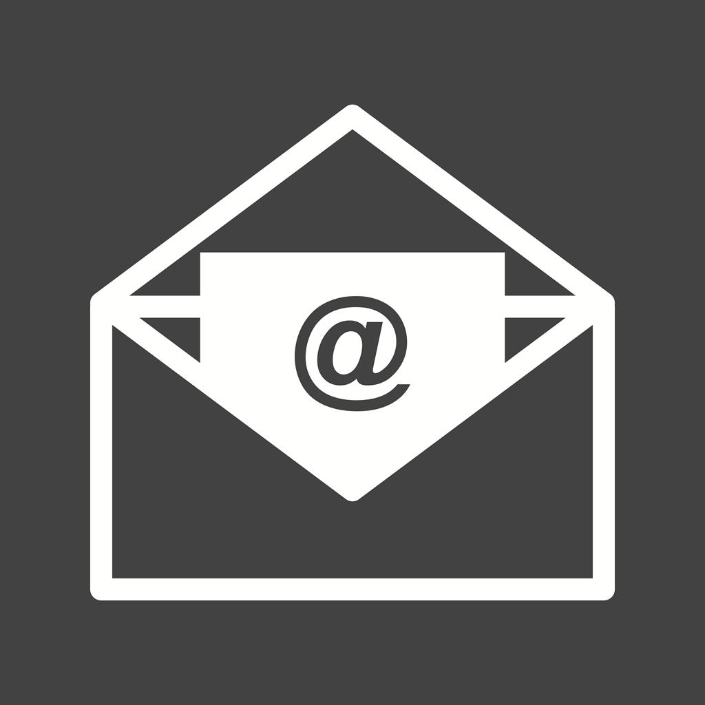 Email Glyph Inverted Icon