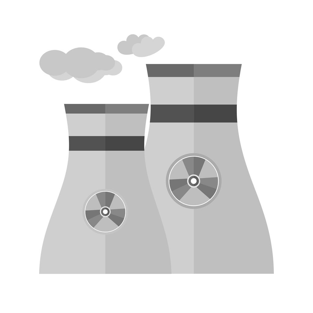 Nuclear Plant Greyscale Icon
