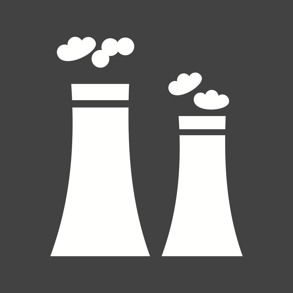 Nuclear Plant Glyph Inverted Icon