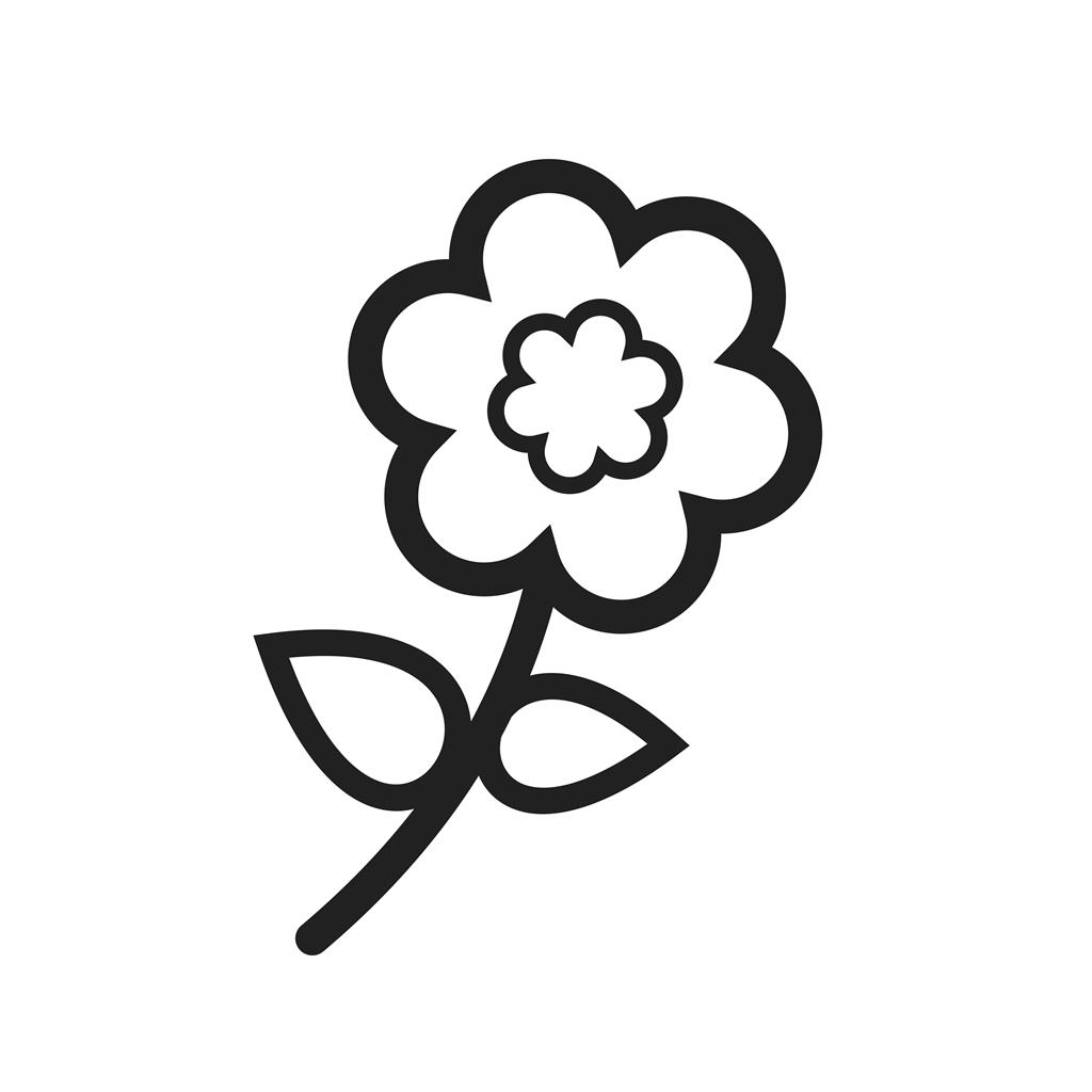 Flower with leaves Line Icon