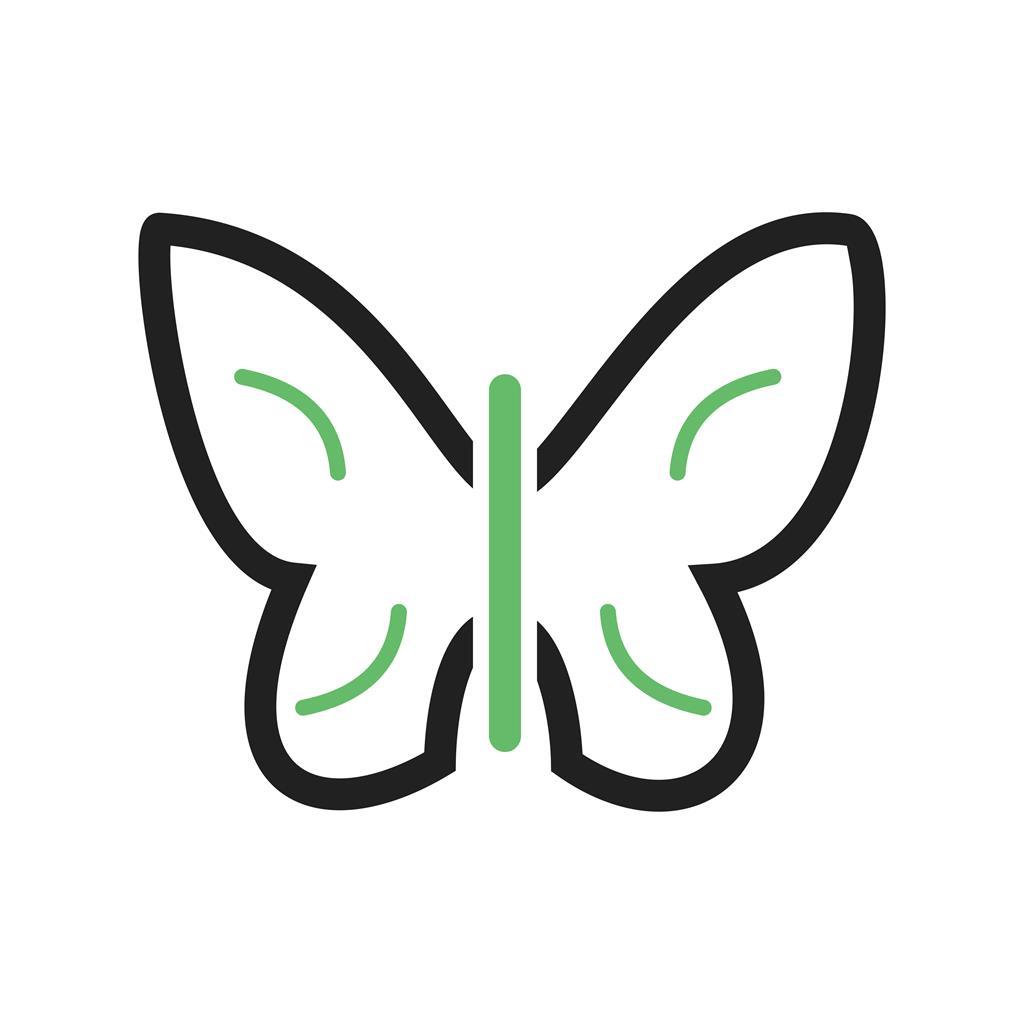 Butterfly Line Green Black Icon