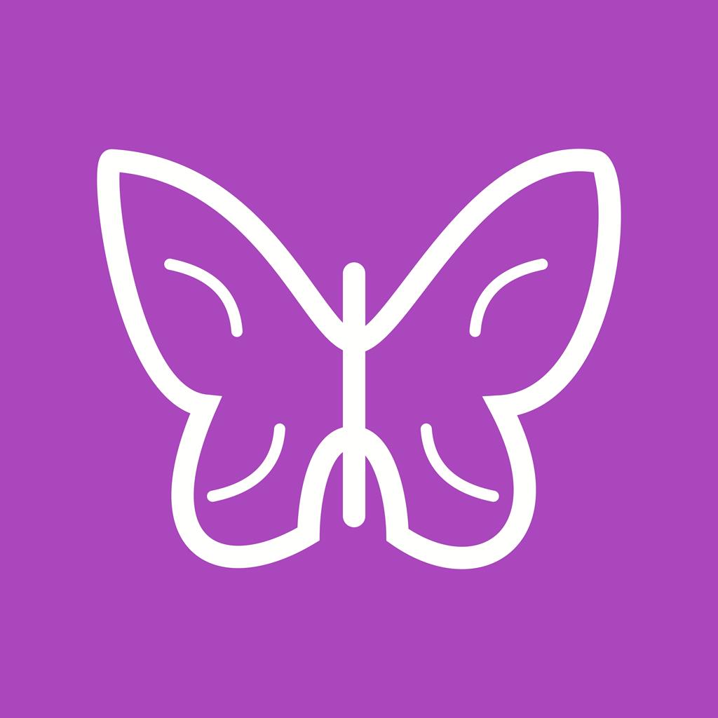 Butterfly Line Multicolor B/G Icon