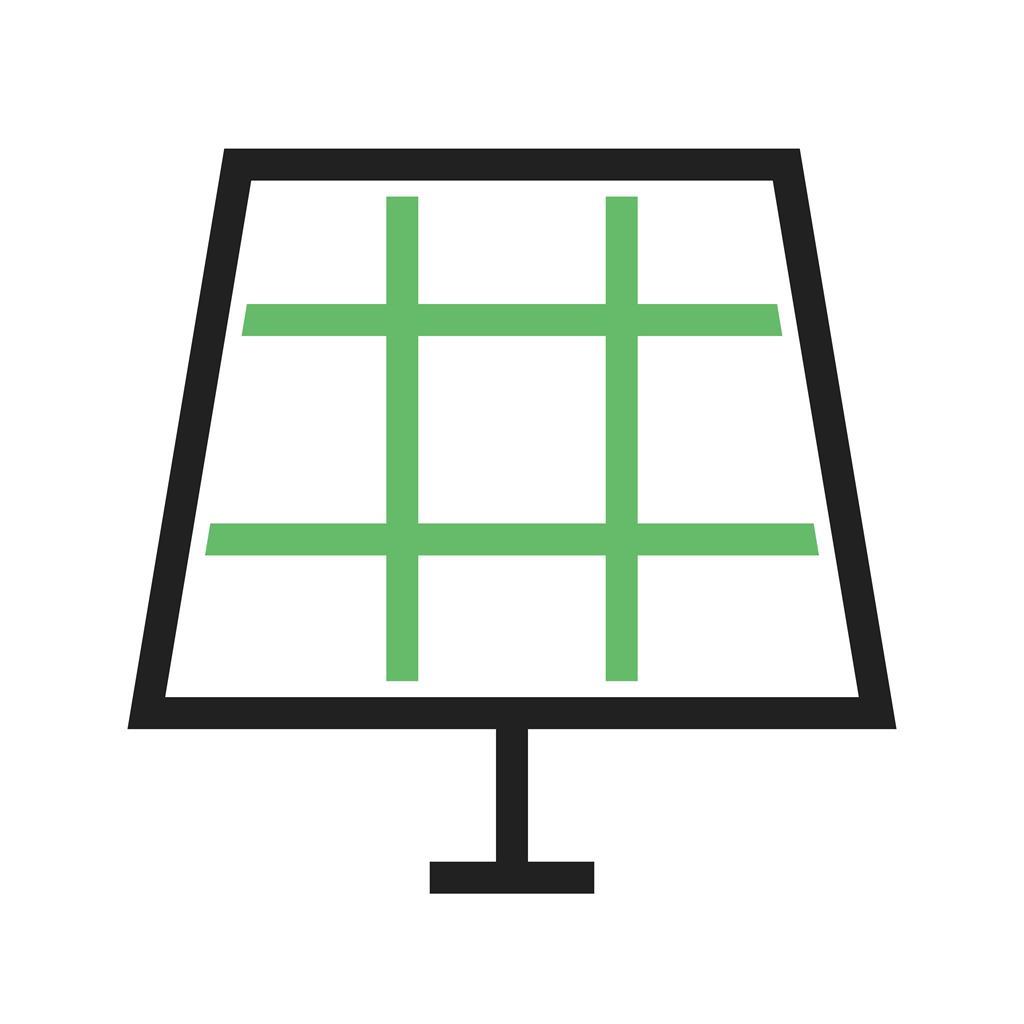 Solar Panel Line Green Black Icon