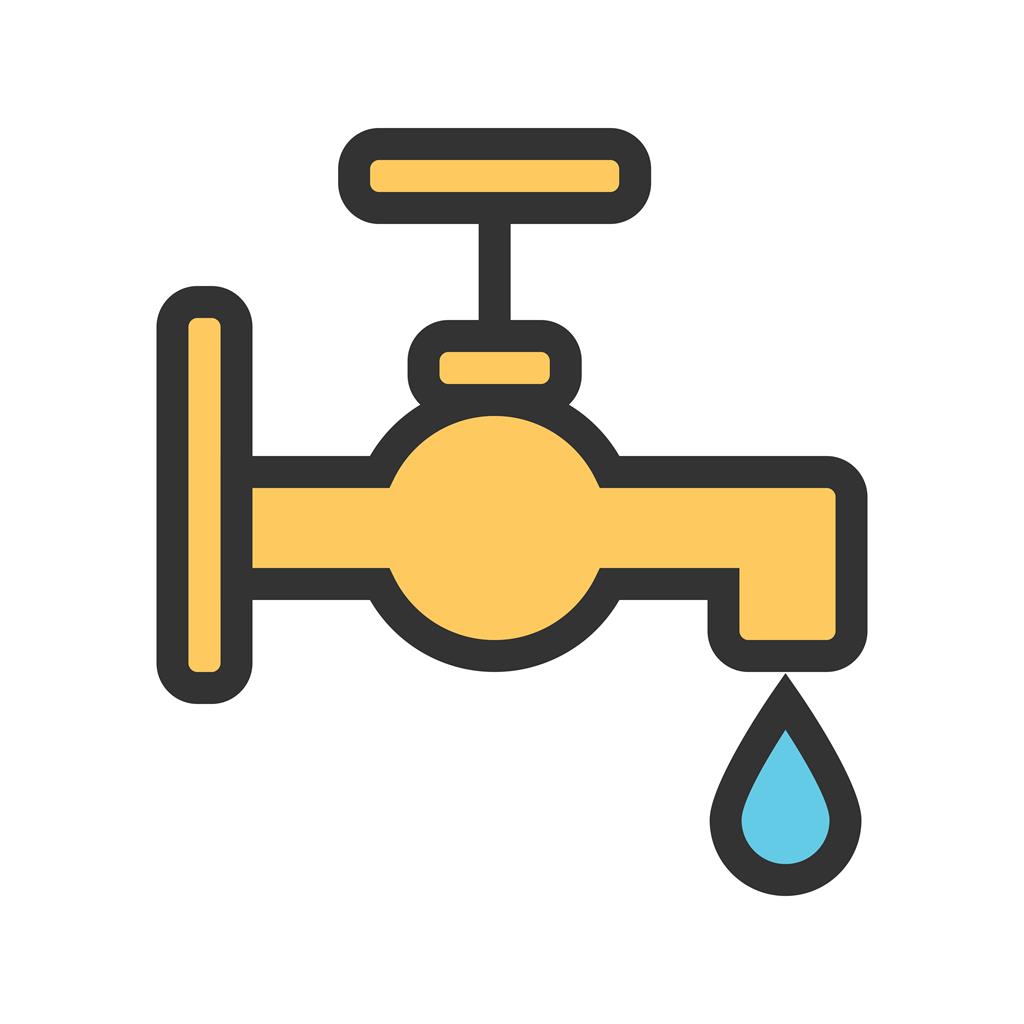 Water Tap Line Filled Icon