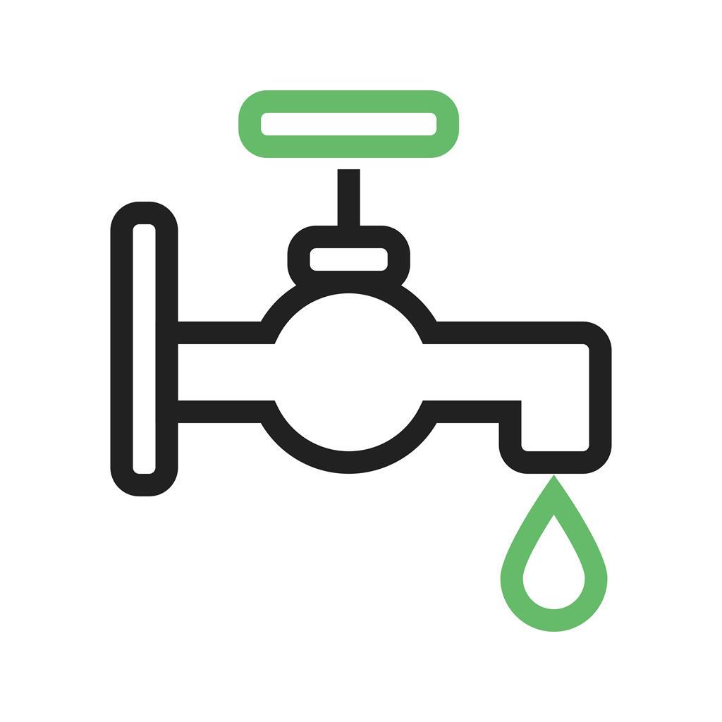 Water Tap Line Green Black Icon
