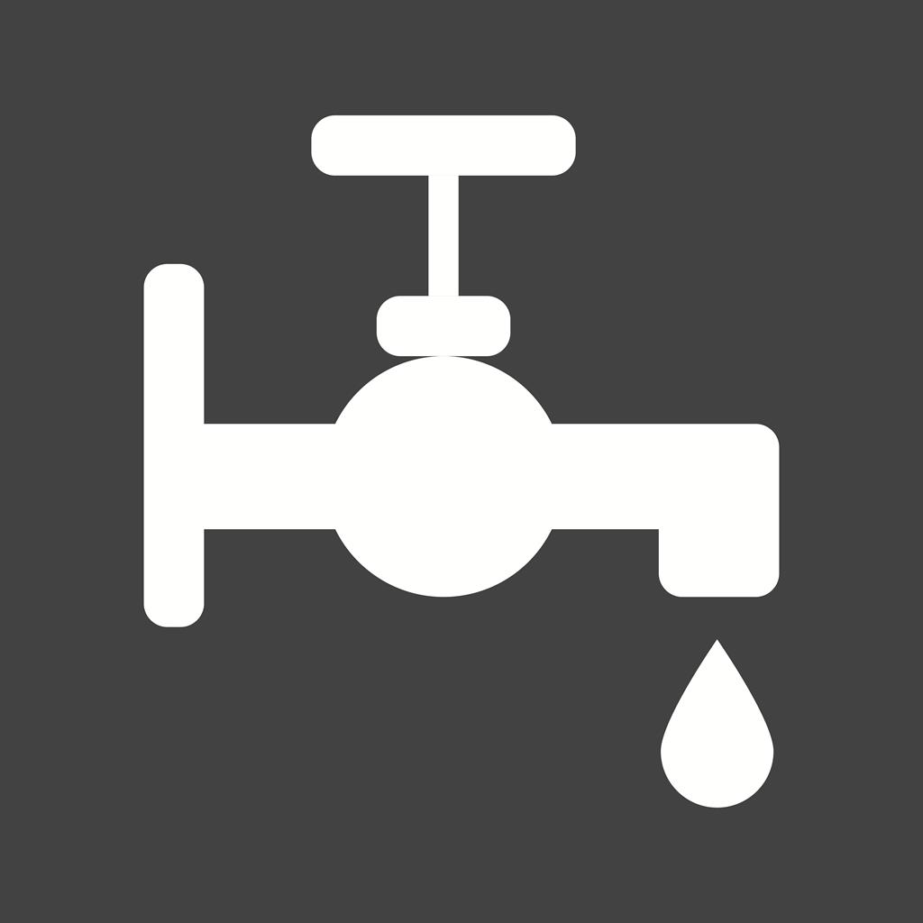 Water Tap Glyph Inverted Icon