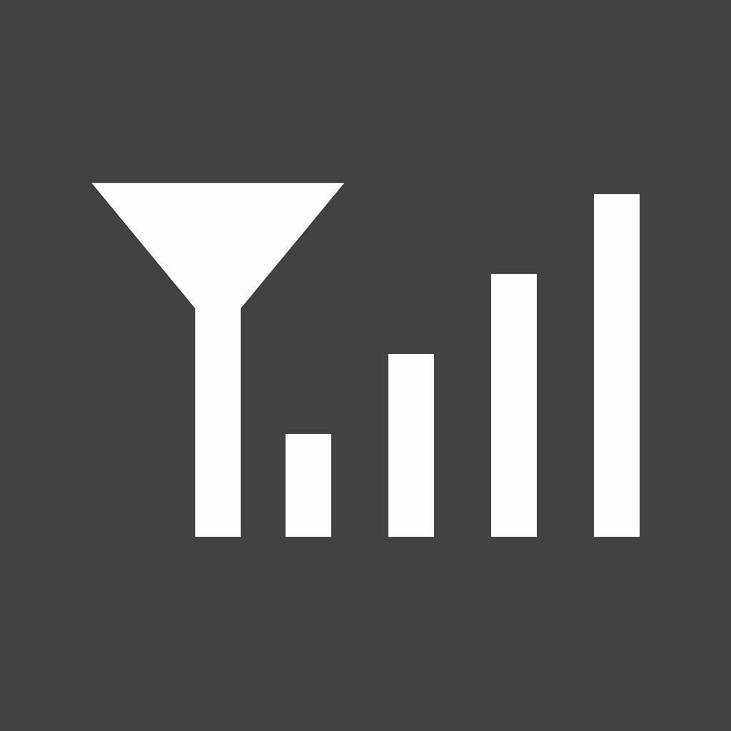Mobile Signal Strength Glyph Inverted Icon - IconBunny
