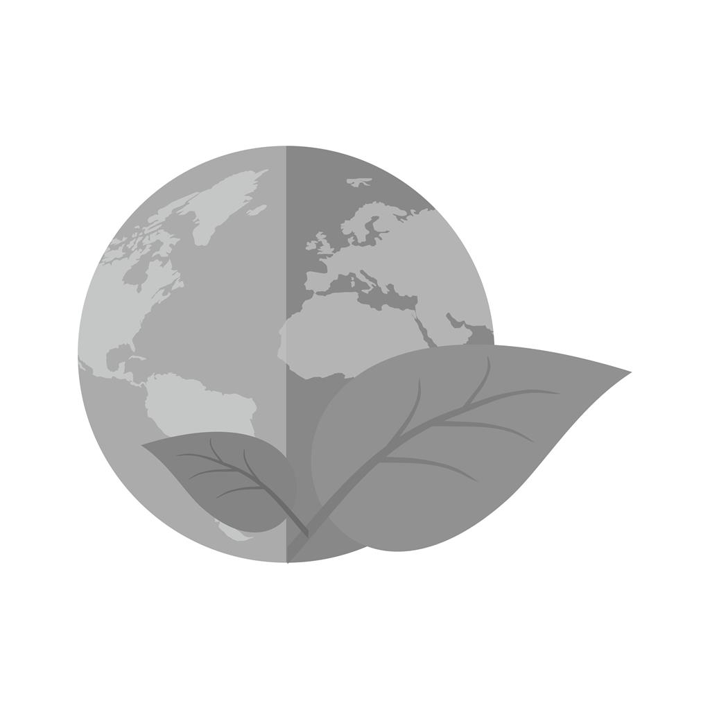 Eco friendly World Greyscale Icon