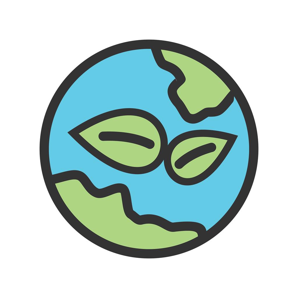 Eco friendly World Line Filled Icon