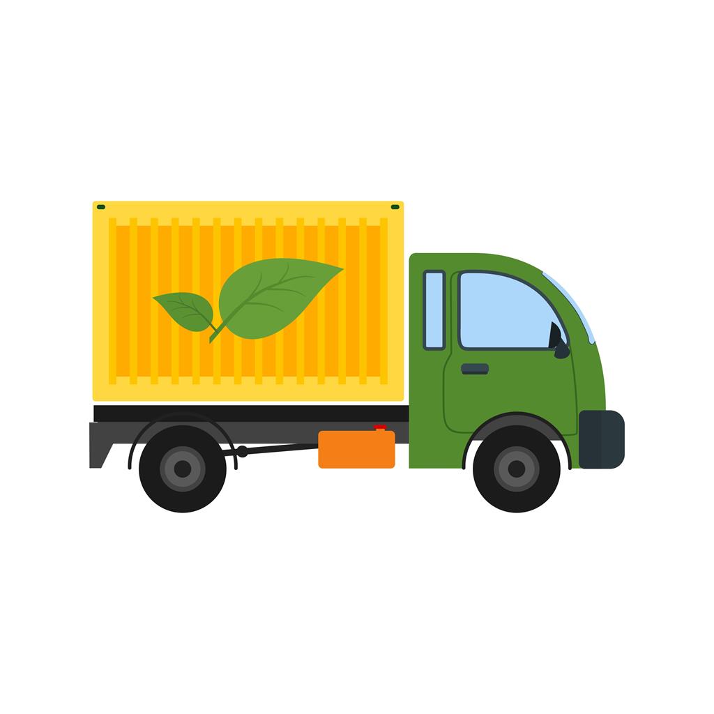 Eco friendly Truck Flat Multicolor Icon