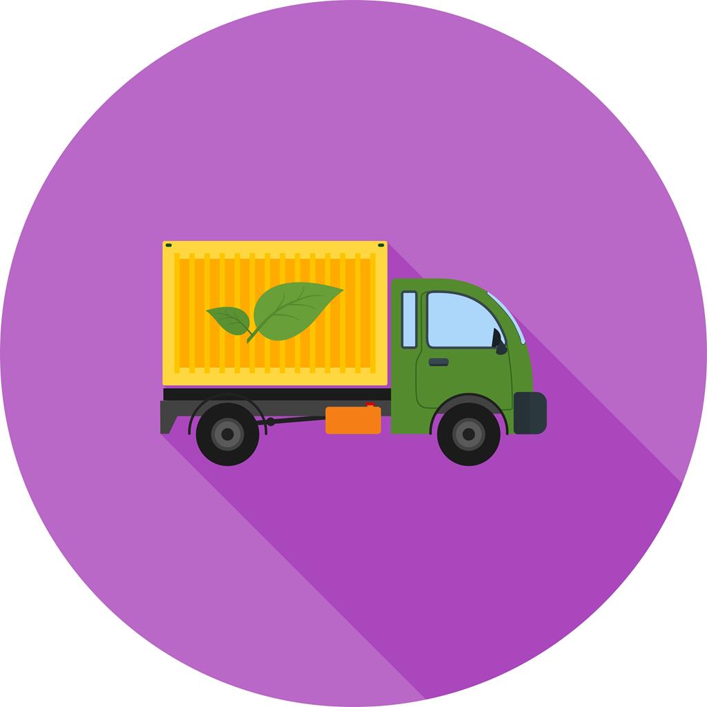 Eco friendly Truck Flat Shadowed Icon